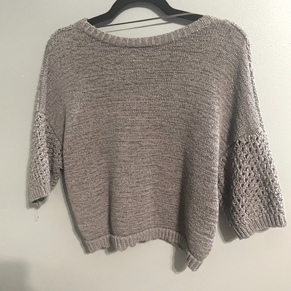 Kenar grey knit crop top with ribbing finish - Picture 2 of 7